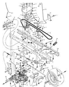 Motion Drive Diagram and Parts List for 425611X99A 2001 Briggs and Stratton Lawn Tractor